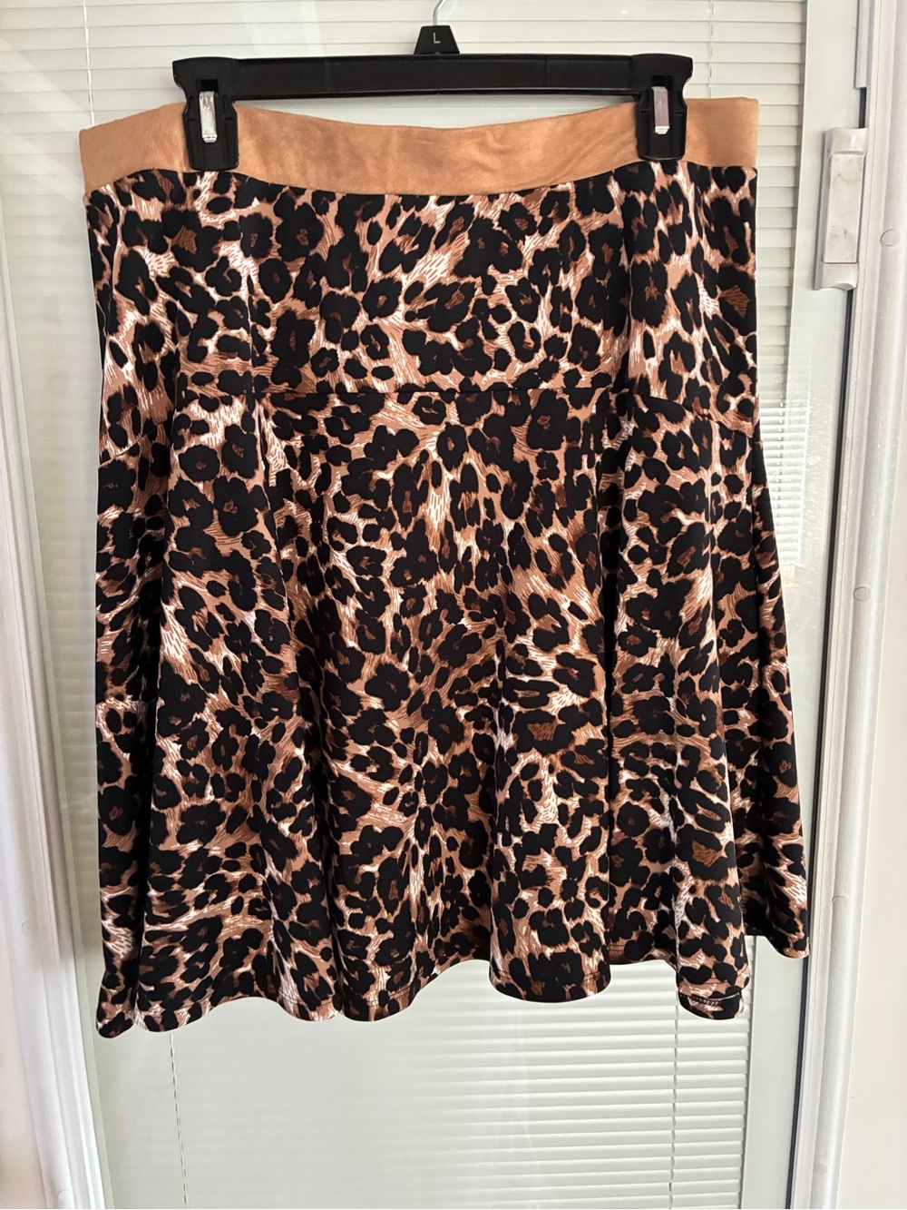 Melissa Paige Leopard Print Circle Skirt in Tan and Black